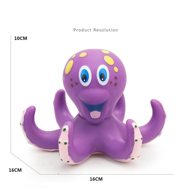 LK Toys Baby Bath Toys Octopus Bathing Toys Ring Purple Octopus 5 Hoopla Rings Develop Children Hand-eye Coordination