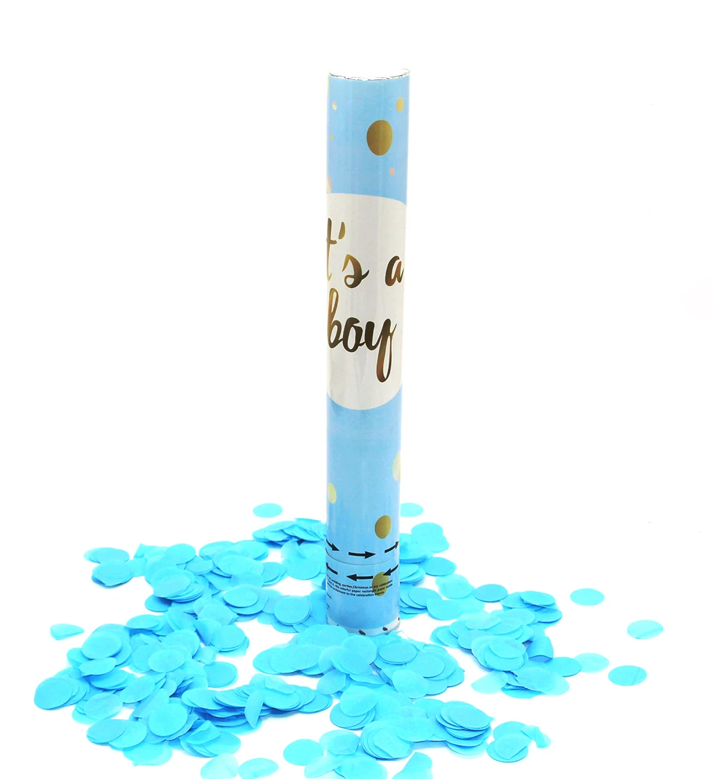 Boys or girls birthday baby biodegradable confetti cannon Gender reveal party popper