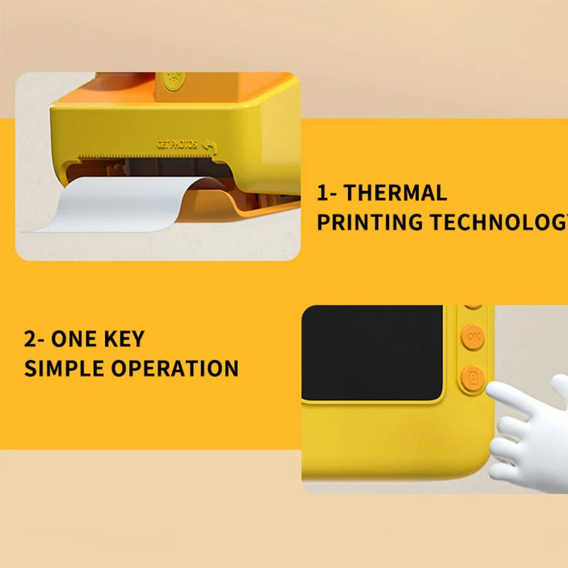 Promotional Children Gifts 2 Inch 1080P Thermal Instant Print Kid Camera Toy Camera Digital