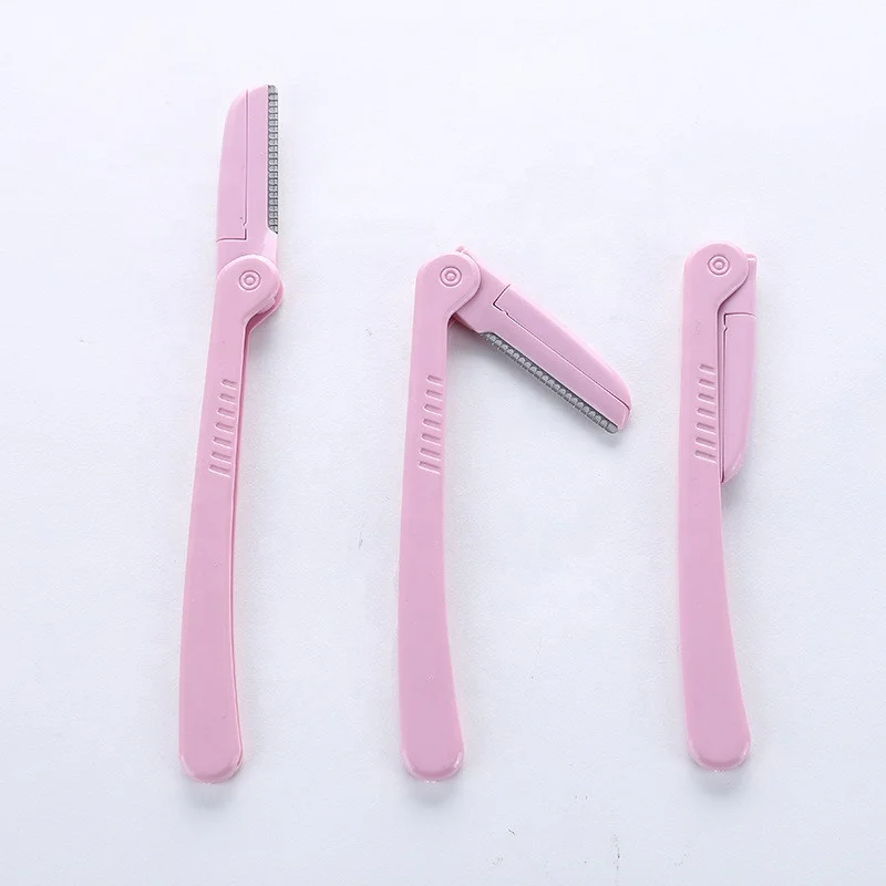 
3Pcs/Pack Pink Eyebrow Trimmer Armpit Hair Razor Beauty Face Eyebrow Shaver Stainless Steel Blades Makeup Tools 