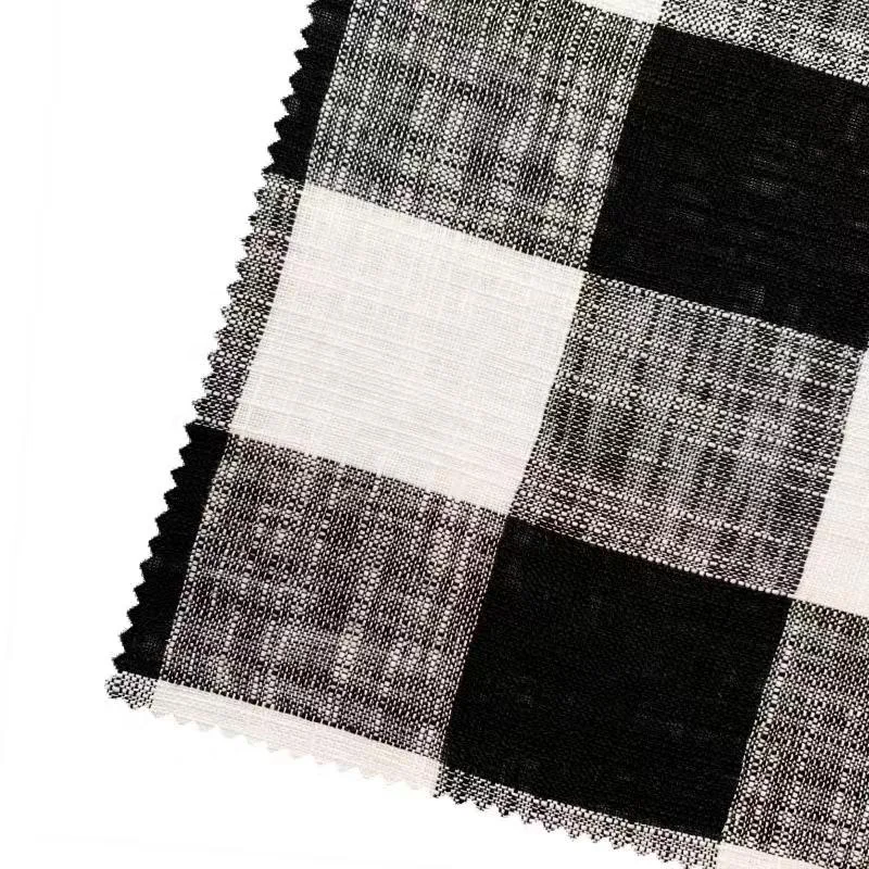 
Digital Printed Plaid Check Grid Yarn Dyed Linen Flax Fabric For Shirt 