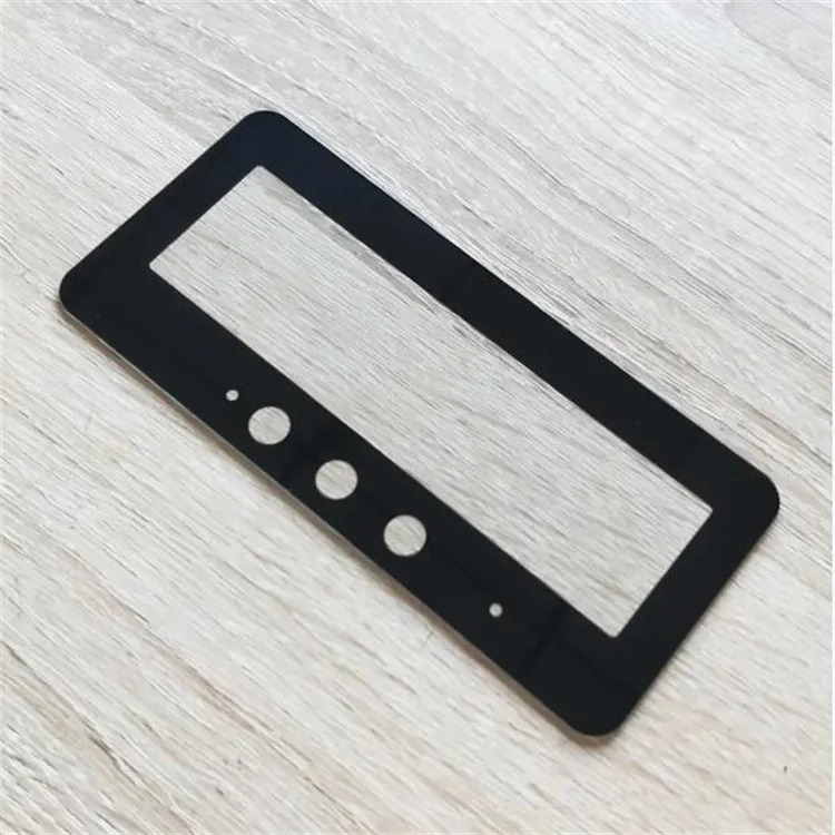 cut to size low resistance ito fto conductive intelligent cover glass panel with black silkscreen border for HMI touch screen