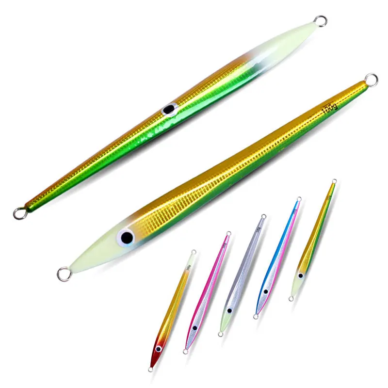 Smano Biomimetic Jigging Lures Rapidly Sinking Subbait Marlin Night Light Iron Plate Sea River Lake Fishing Bait Marlin Target