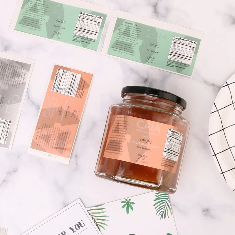 Custom logo printing adhesive bottle label sticker