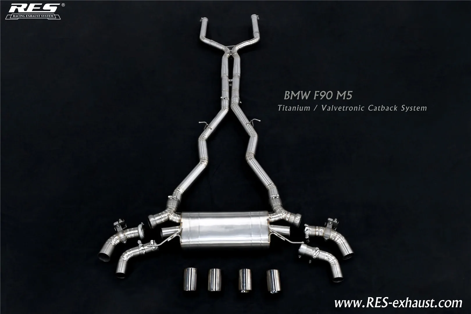 New Stainless steel/Titanium Valvetronic Catback Exhaust Tips system for BMW M5 F10/F90 4.4T S63 Exhaust