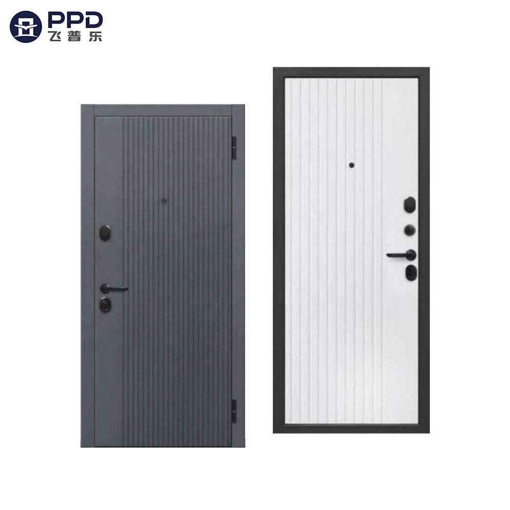 Most Popular Sales External Front Entry Door Sound Proof Russian Steel Security Doors Durable Main Entrance Metal Door