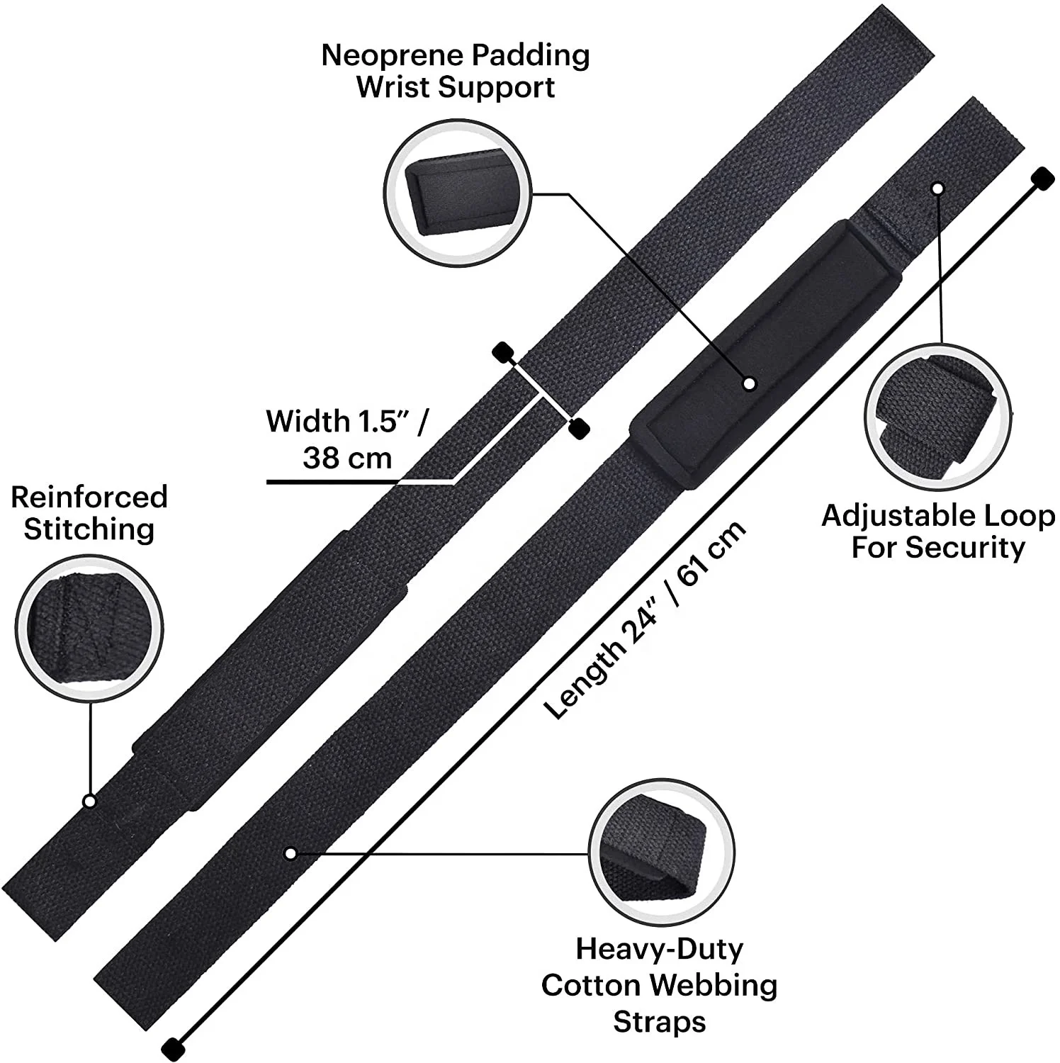 High Quality Heavy Duty Lifting Strap For Strength Training Gym Wrist Wraps