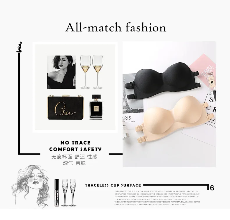 Factory wholesale quality sweet tube top closed gathered bra sexy goddess strapless seamless bra