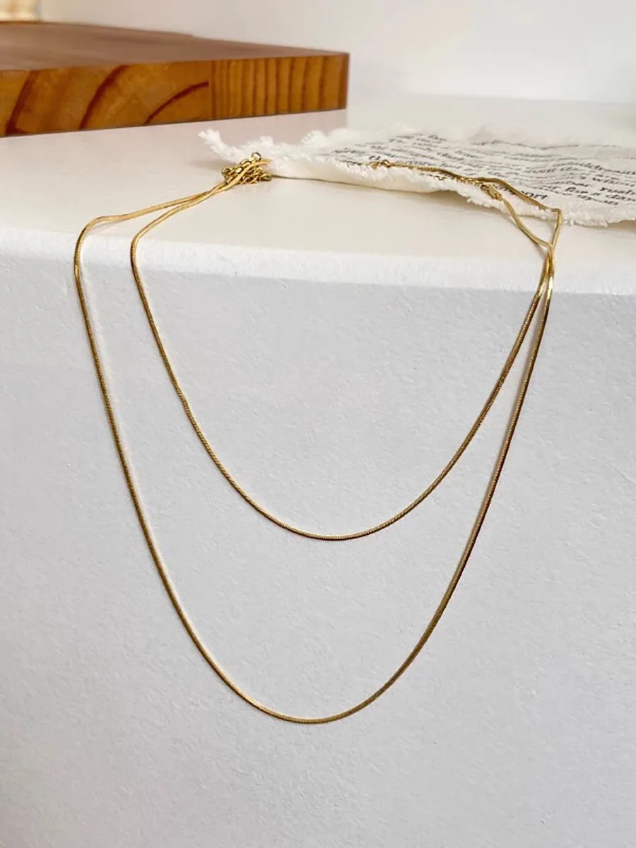HOVANCI Thin 0.9mm 2mm Herringbone Round Snake Chain Girl Men Tarnish Free Stainless Steel Chain For Jewelry Making Supplies