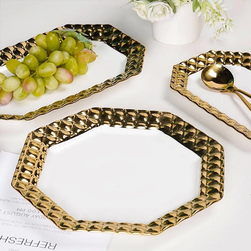 Wholesale 2022 New Products Luxury Porcelain Tableware Dinnerware With Gold Rim