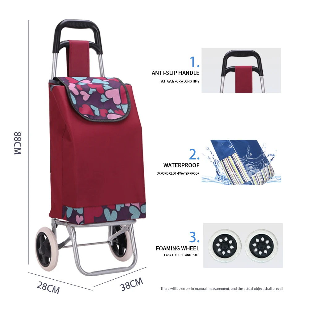 Hot Seller Folding Shopping Trolley Bag Cart Rolling Grocery