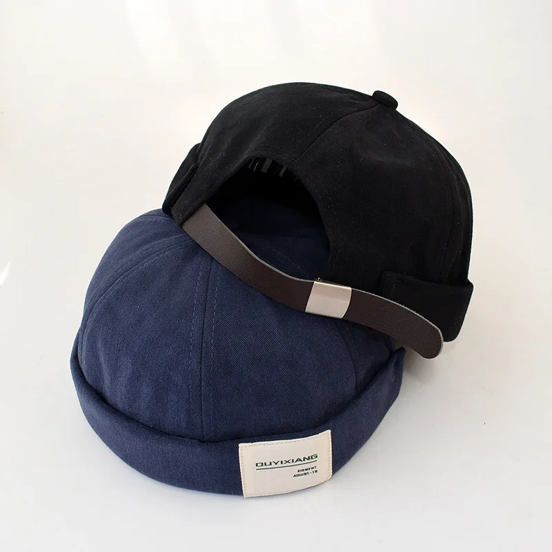 Oem Factory Cotton Outdoor Melon Skin Cap Print Logo Patch Custom Brimless Baseball Cap Hat