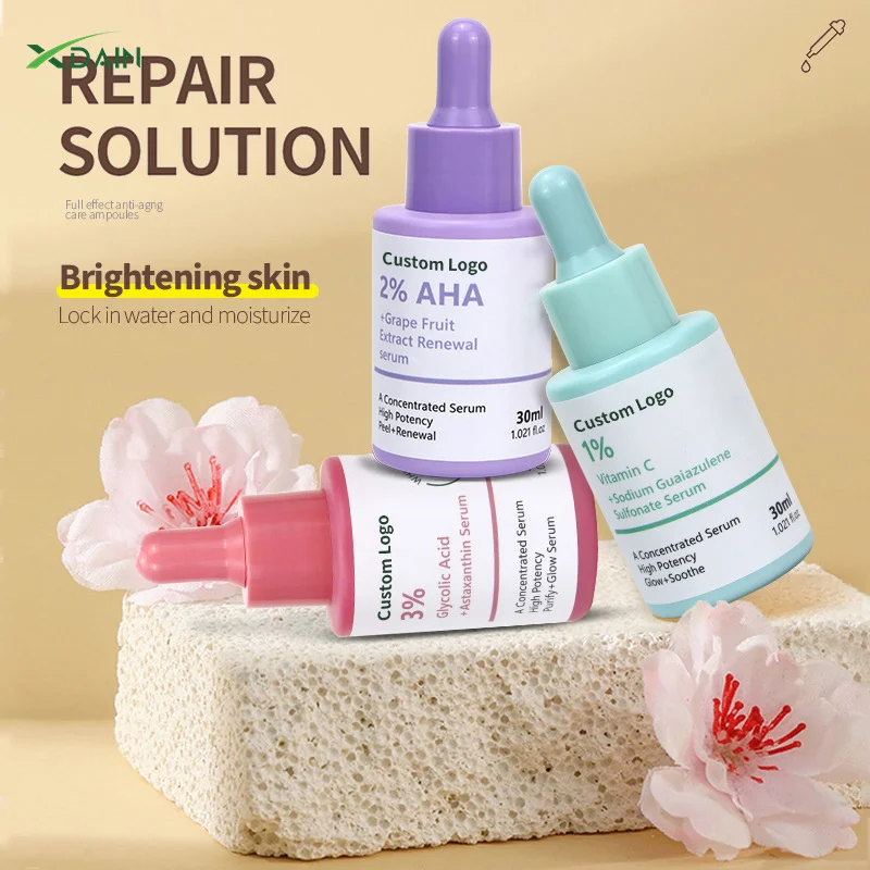 Private Label 1% Vitamin C+Sodium Guaiazulene Sulfonate Skincare Serum Firming Anti-aging Anti-oxidant Brightening Facial Serum