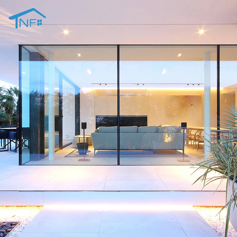 Fashionable Factory wholesale Heavy Duty Waterproof Noiseless Patio Backyard Customized Aluminum Glass Sliding Door