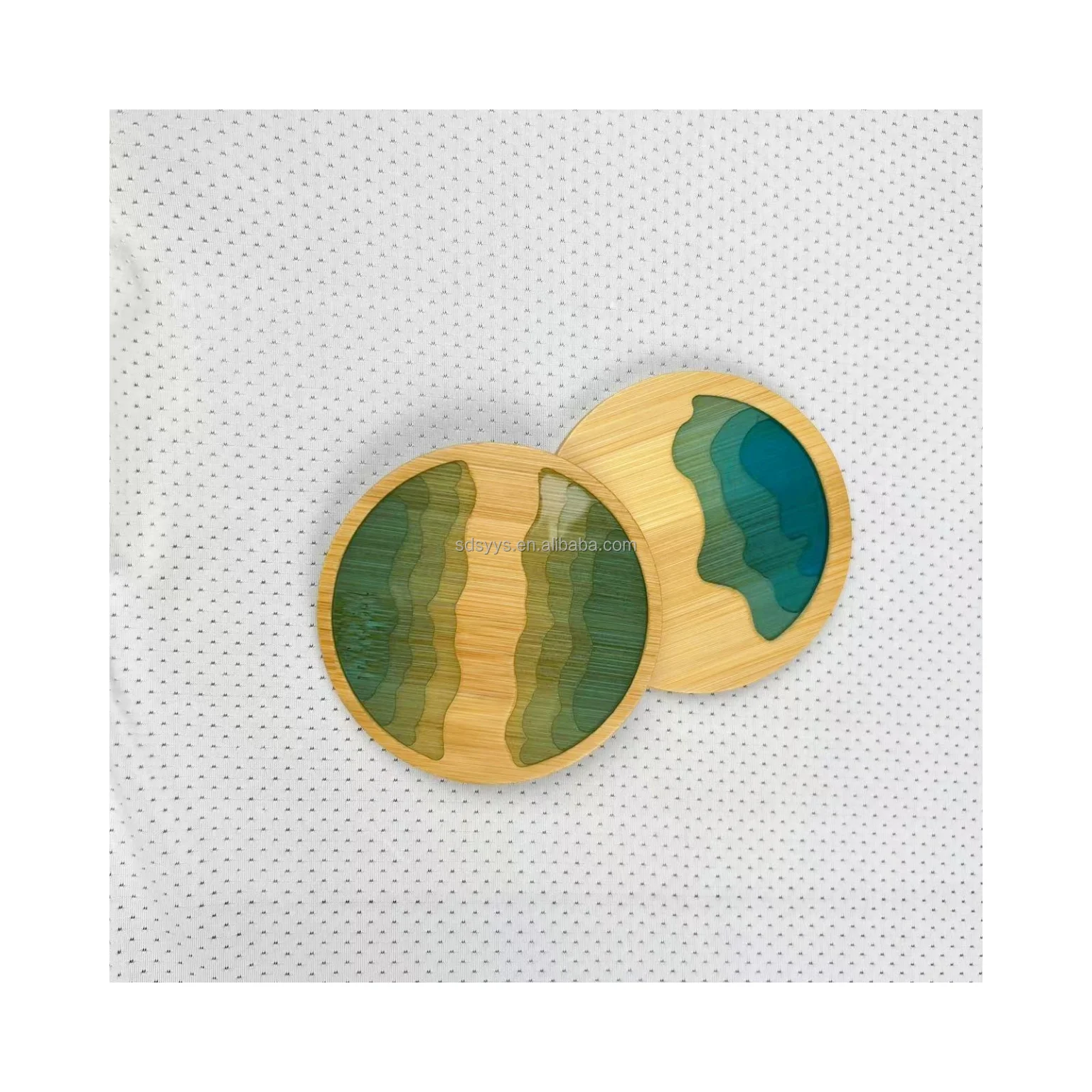 Estick Mother Of Pearl Tea Holder Acacia Natural 4 Inch Round Beech Wood Coasters With Wood Holder Bamboo Coaster