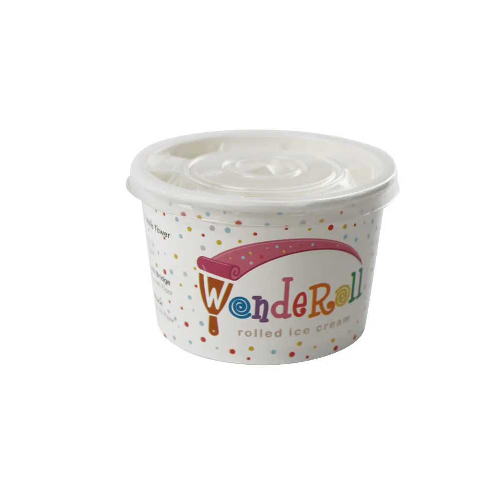 Custom printed disposable biodegradable paper cup ice cream packaging