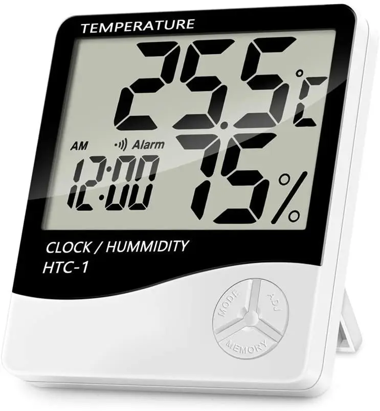 HTC 1 Indoor hygrometer weather station with clock digital thermo-hygrometer humidity meter