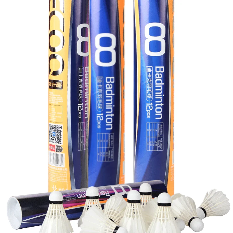 DECOQ DK-8 Duck Feather Ball White shuttlecock badminton for Sport Playing