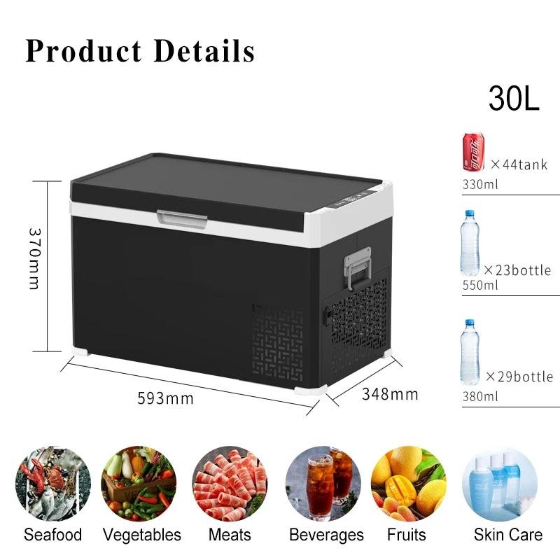 Портативный холодильник 12 в 45 л рециркуляционный мини-холодильник для автомобиля 12-вольтовый компрессор кемпинга уличный фургон Rv Camo