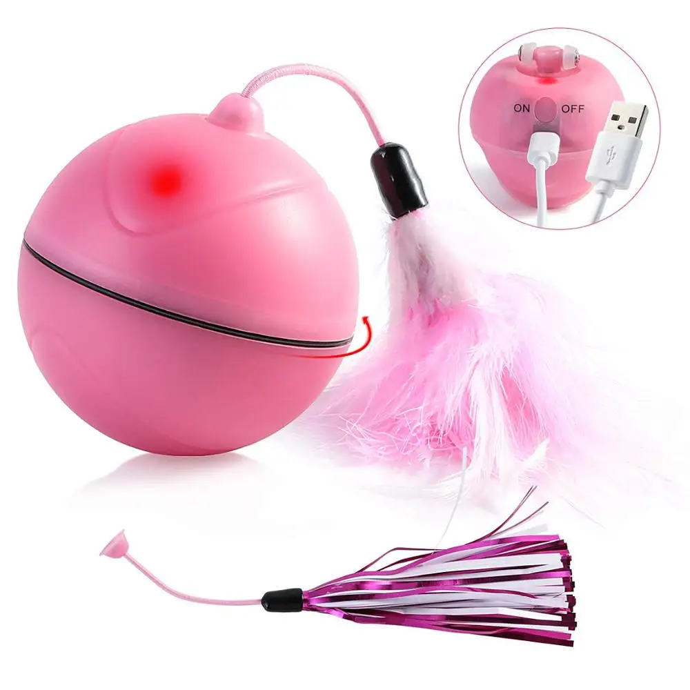 High Quality Laser Cat Toy ball Interactive Rotating Cat Laser Toys Electronic Feather Pet Laser Toy