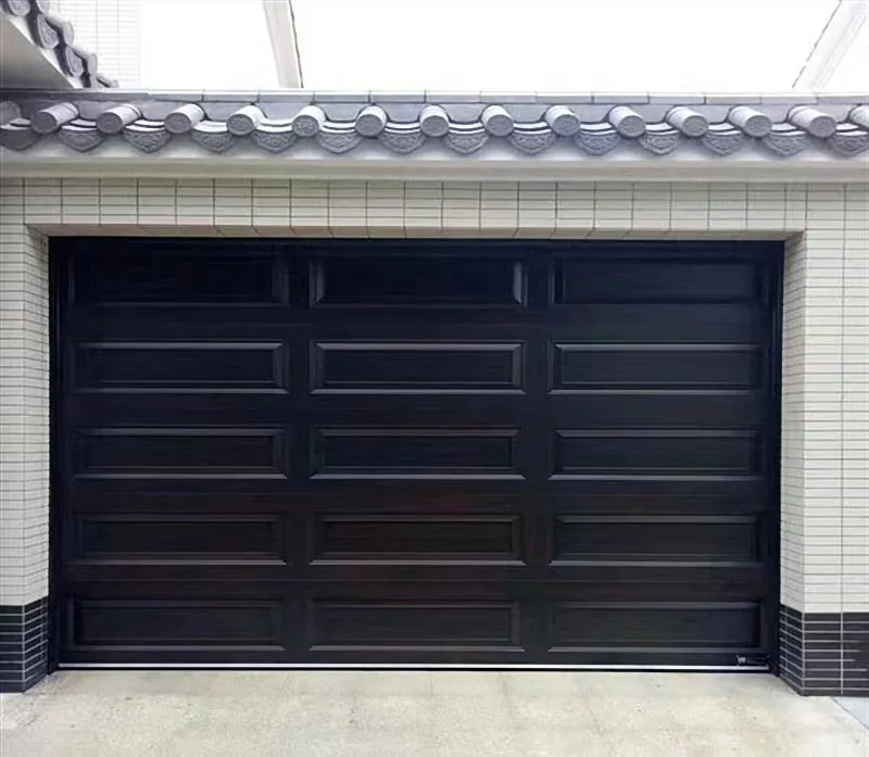 Modern 9x8 Aluminum Tempered Automatic Garage Door New Design Wood Steel Sandwich Panel Foam Overhead Sectional Door 72x80 Car