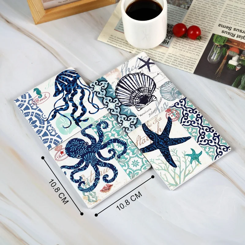 Blank Ceramic Coasters White Matte 4 inch Absorbent Sandstone souvenir custom printed coffee tea wine cup Coaster