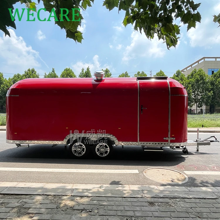 Wecare mobile restaurant with kitchen street food van airstream bar beer trailer fully equipped pizza oven food truck foodtruck
