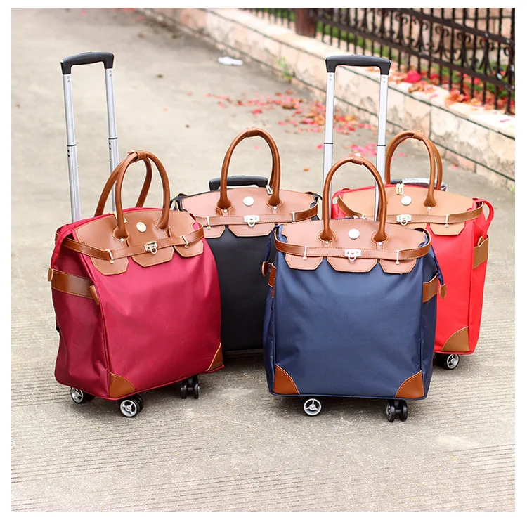 Pu Oxford Backpacks Trolly Clothing Bag Suitcases And Bags Cabin Luggage Trolley Case Luggage, Bags & Cases