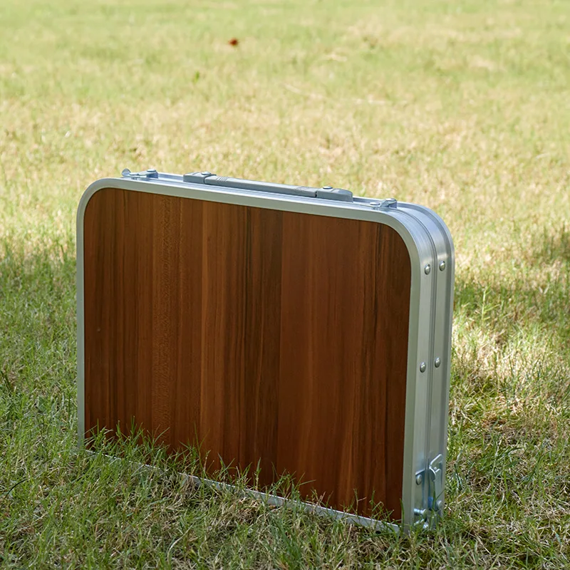 Adjustable Camping Chair and Portable Aluminum Table Solid Wood Outdoor Furniture for Picnics and Laptop Use for School