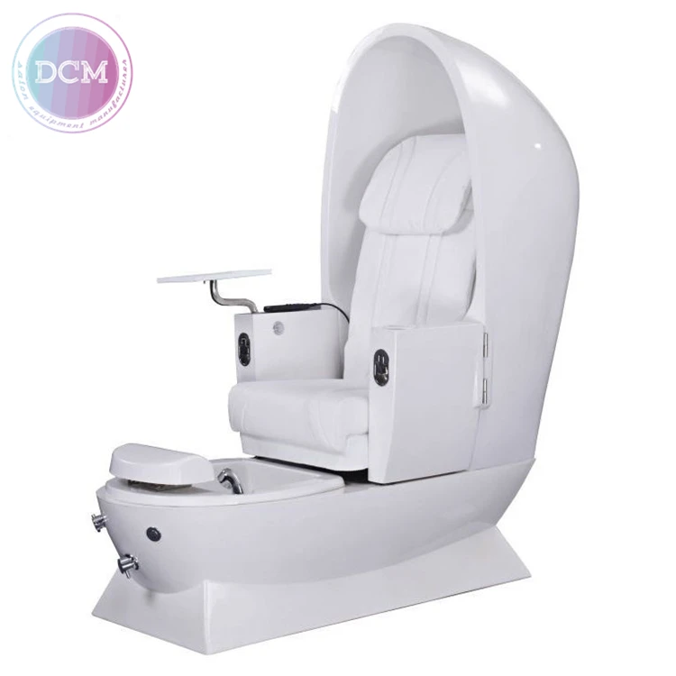 eggshell fish spa tank and sofa lay down electric massage manicure pedicure chair for salon foot joy
