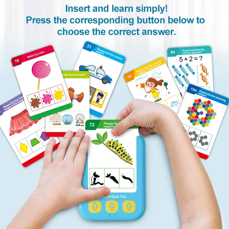 Samtoy 55 Cards Multilingual Kids Preschool Interactive Smart Reading Talking Flash Cards Learning Machine for Baby