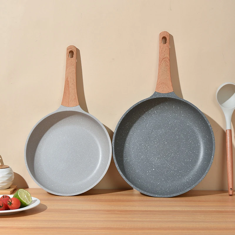 Die-Cast Set Kitchen Healthy Stone Cookware Set Frying Pan Wok Soup Pot Milk Pot Holiday Gift Cookware Set for Induction Cooktop