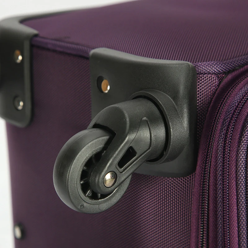 Custom LOGO Zipper Style Waterproof Fabric Soft Check-in & Cabin Luggage Sets Unisex Large Capacity Trolley Suitcase for travel