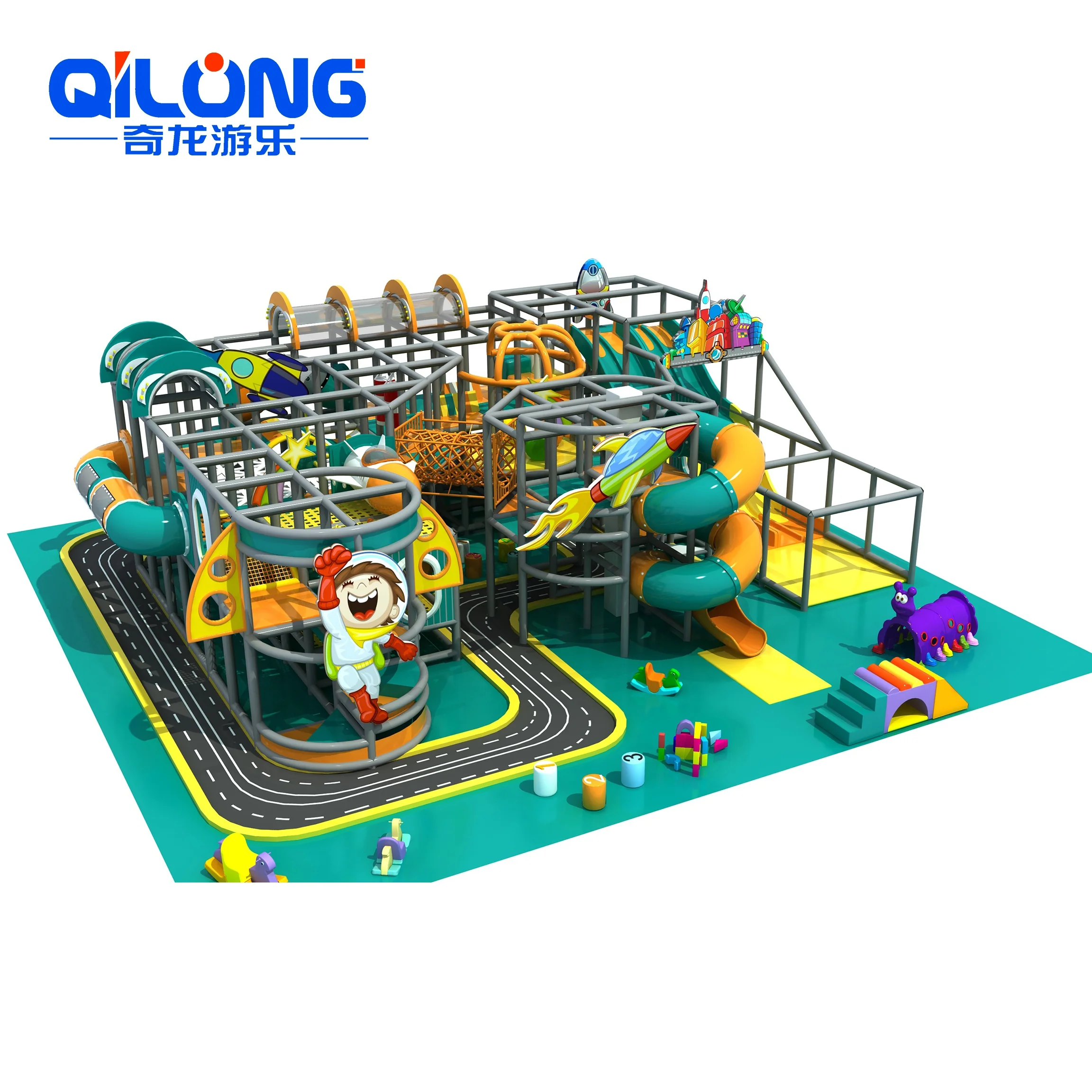 Softplay Playgrounds Kids Play Center Equipment Plastic Slide Indoor Small Space Theme Playground