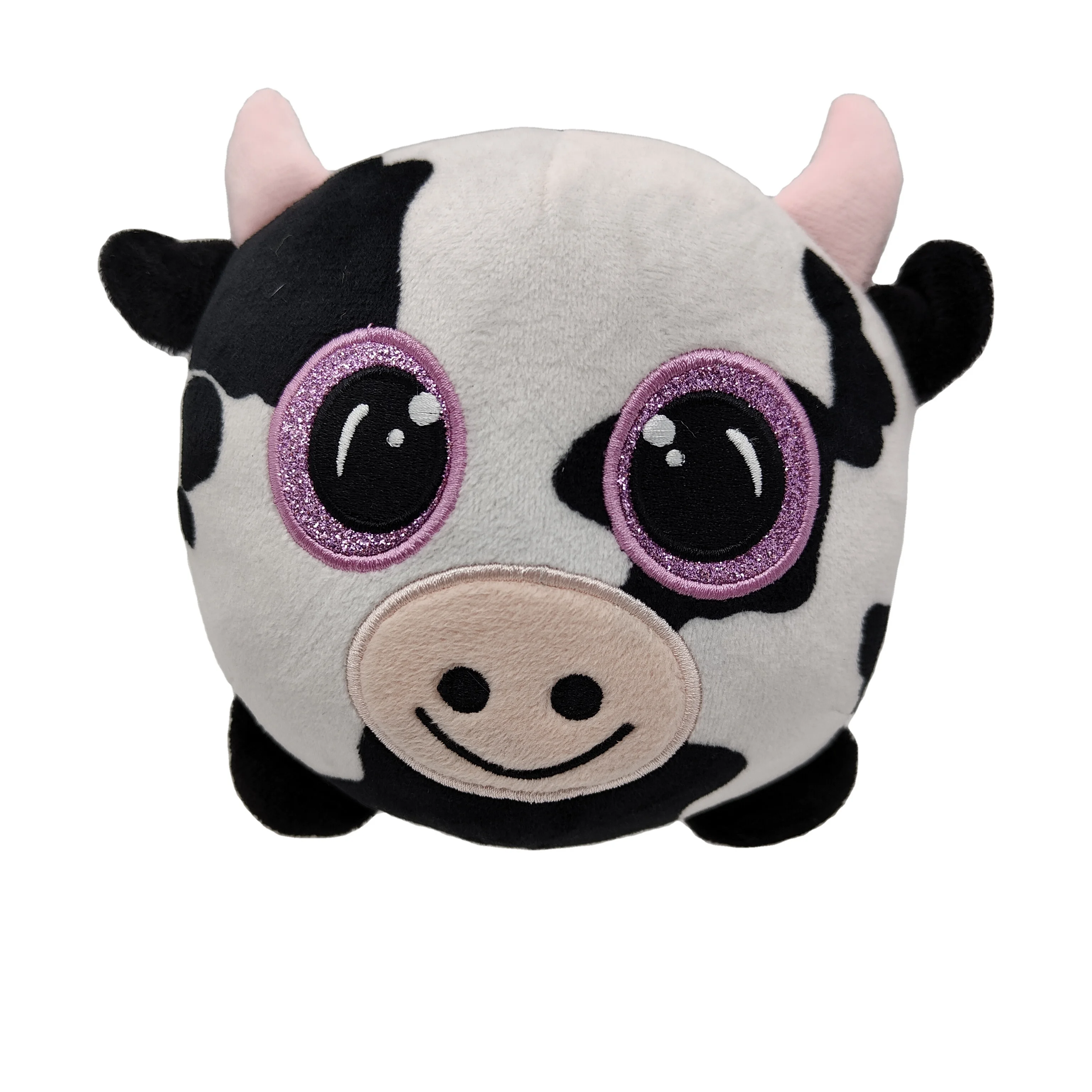 2022 new hot sale Stuffed cattle head toy colorful glitter big eyes soft plush cow farm animal toys