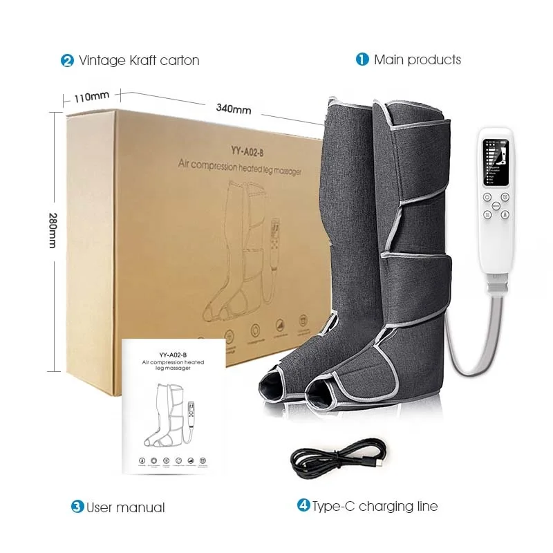 YICOLY keep fit pro air compression heating foot massager leg massage machine