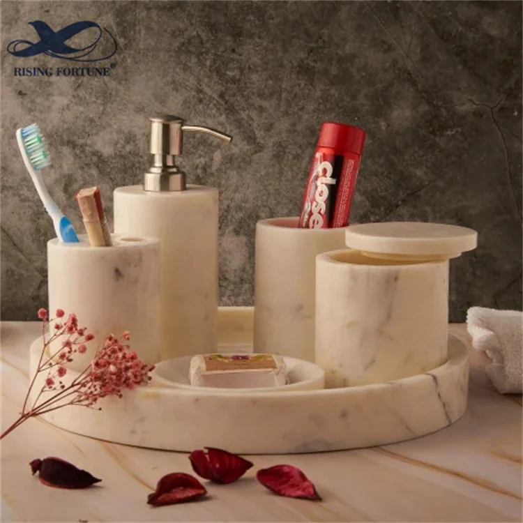 Marble bathroom accessories set Natural Marble Bathroom Accessories Set bathroom sets for hotel