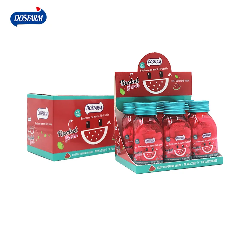 Customize DOSFARM Classical 22g Healthy Candy Watermelon Flavor Vitamin C Sugar Free Mints