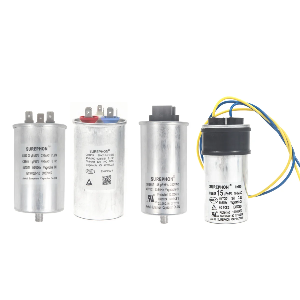 Self healingP2 S2 explosion protective aluminum case motor run oval CBB65 capacitor