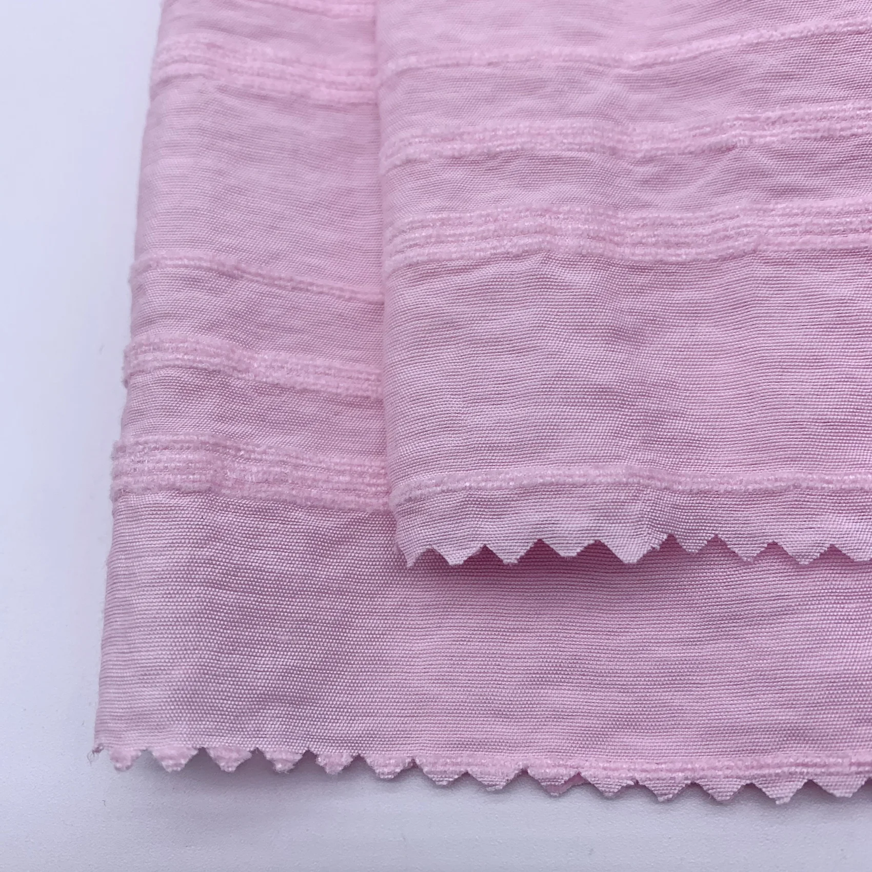 fashion soft skin cottony touch stripe 10%nylon 90%rayon chenille fabric for dress blouse
