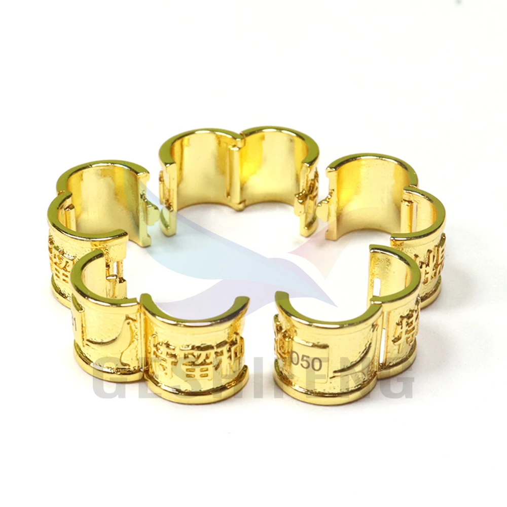 Gold Color Outdoor Canary Pigeon Flying Training Identification Foot Ring Copper 8mm Inner Size Pigeon Bird Foot Ring