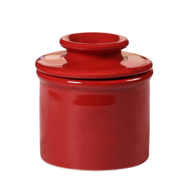 Wholesale Custom Logo French Ceramic Butter Cheese Container Dish Porcelain Butter Keeper with Lid