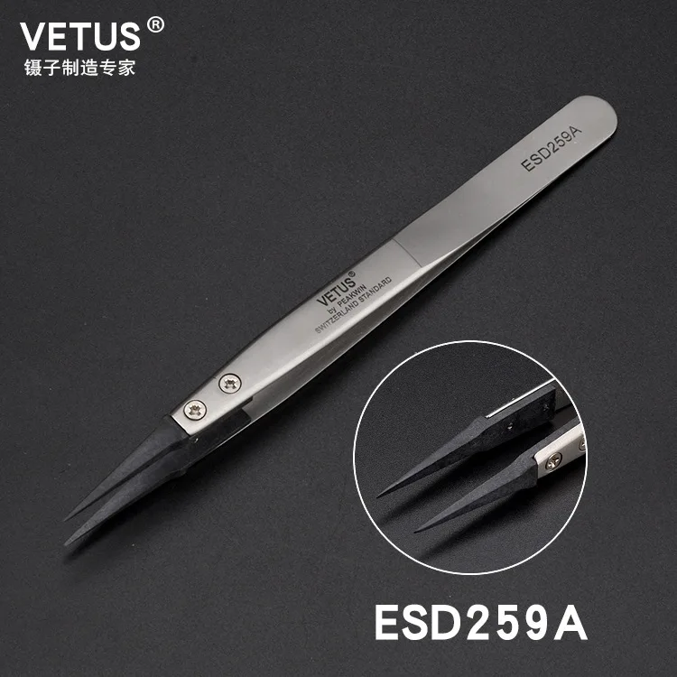 Wholesale Vendor ESD 259 Exchangeable Tip Pinzas Tweezer Plastic Head Pincet Forceps Eyebrow Tweezers Hand Tool