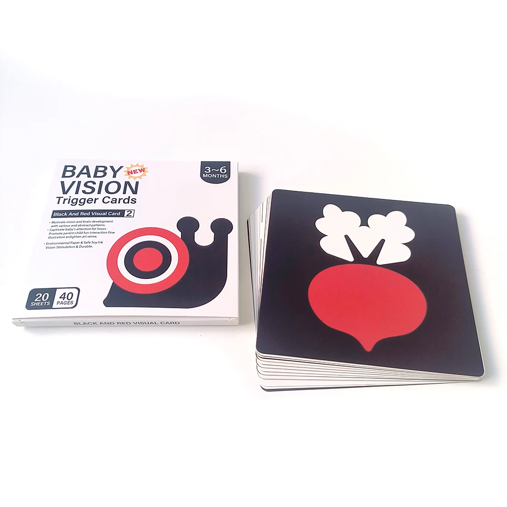 Custom parent-children interaction baby black and red visual card games flash cards/cognitive cards