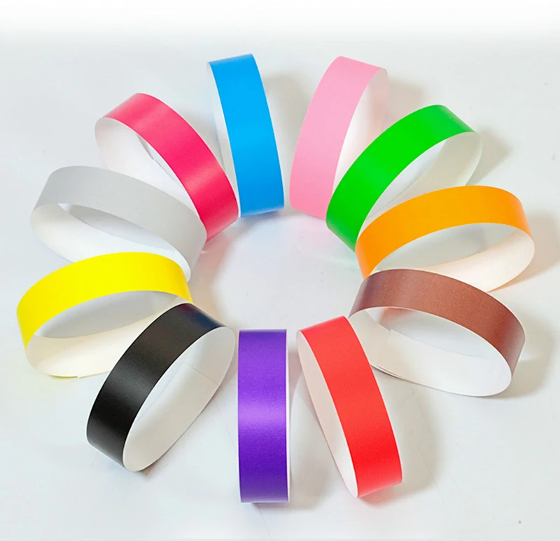 Custom Logo Disposable Wristband Personalized Durable Waterproof DuPont Paper Wristbands