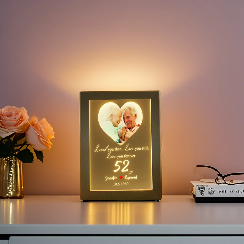 Светящаяся уникальная настольная подсветка рождественские детские симпатичные на день рождения цветная картина с usb двойной рамкой фото