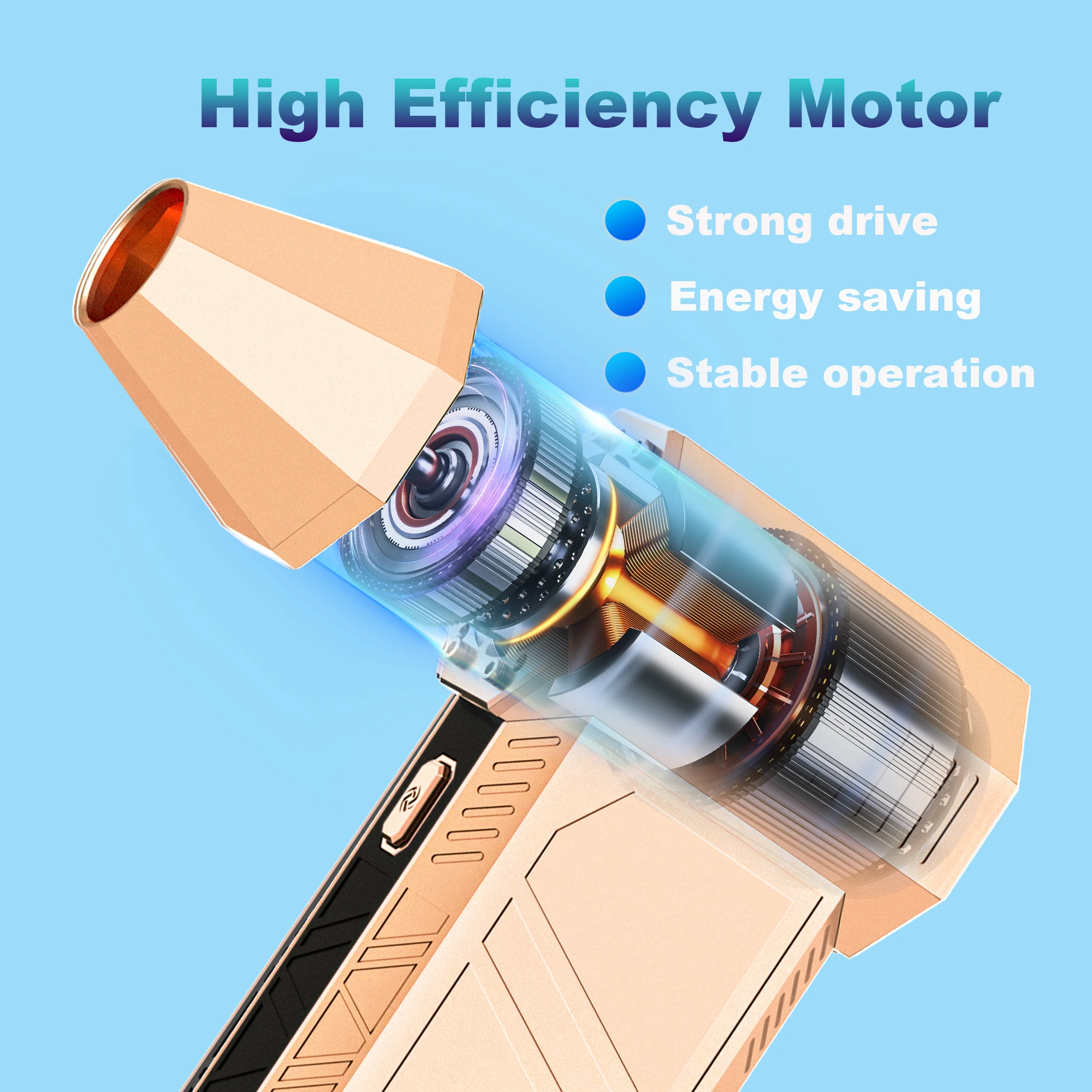 CCV Compressed Air Duster - 150000RPM Electric Air Duster for Cleaning Keyboard&PC 3 Gears Adjustable Rechargeable Cordless Jet