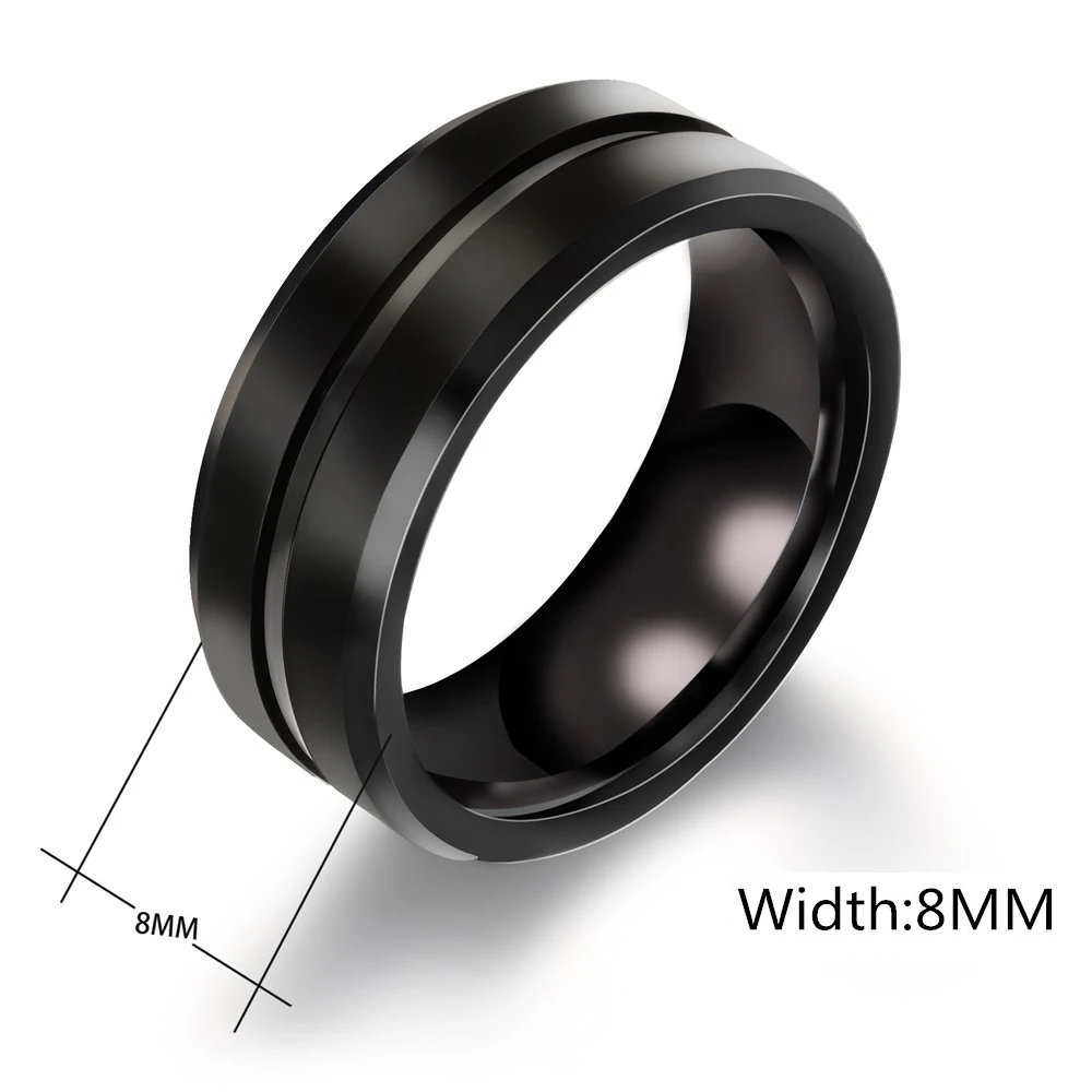Fashion Custom Engraved Large Size Stainless Steel Casual Finger Rings For Men