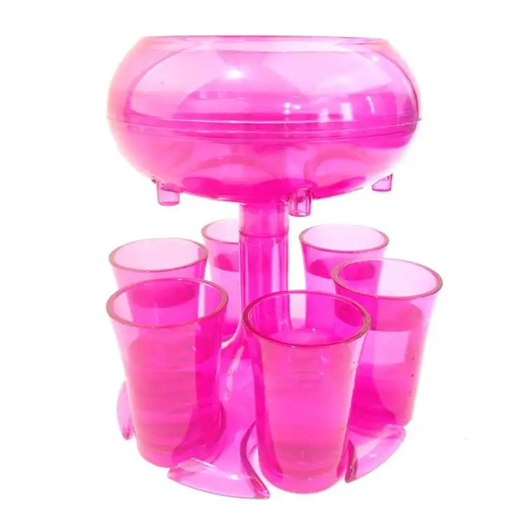 Wholesale 6 Shot Glass Holder Carrier Drinking Games Bar Cocktail Wine Quick Filling Tool Caddy Liquor Dispenser