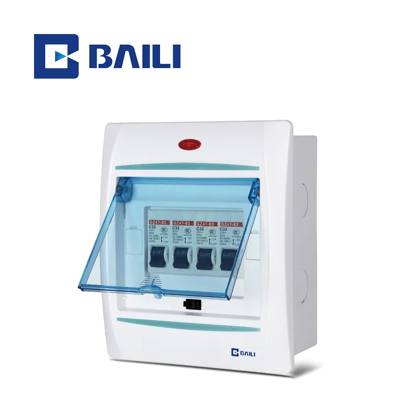 BAILI A4L 4way Surface mounting Metal base indicator light cover MCB box power protection Distribution Box